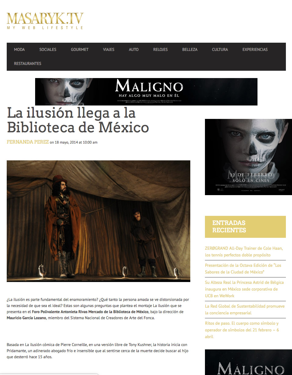 La ilusión llega a México |Masaryk |Nocturno Teatro
